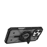 UAG รุ่น Pathfinder Clear Magsafe Bundle - เคส iPhone 16 Pro Max - สี Ash/Black Stand