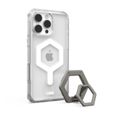 UAG รุ่น Plyo Magsafe Bundel – เคส iPhone 16 Pro Max – สี Ice White/Titanium Stand