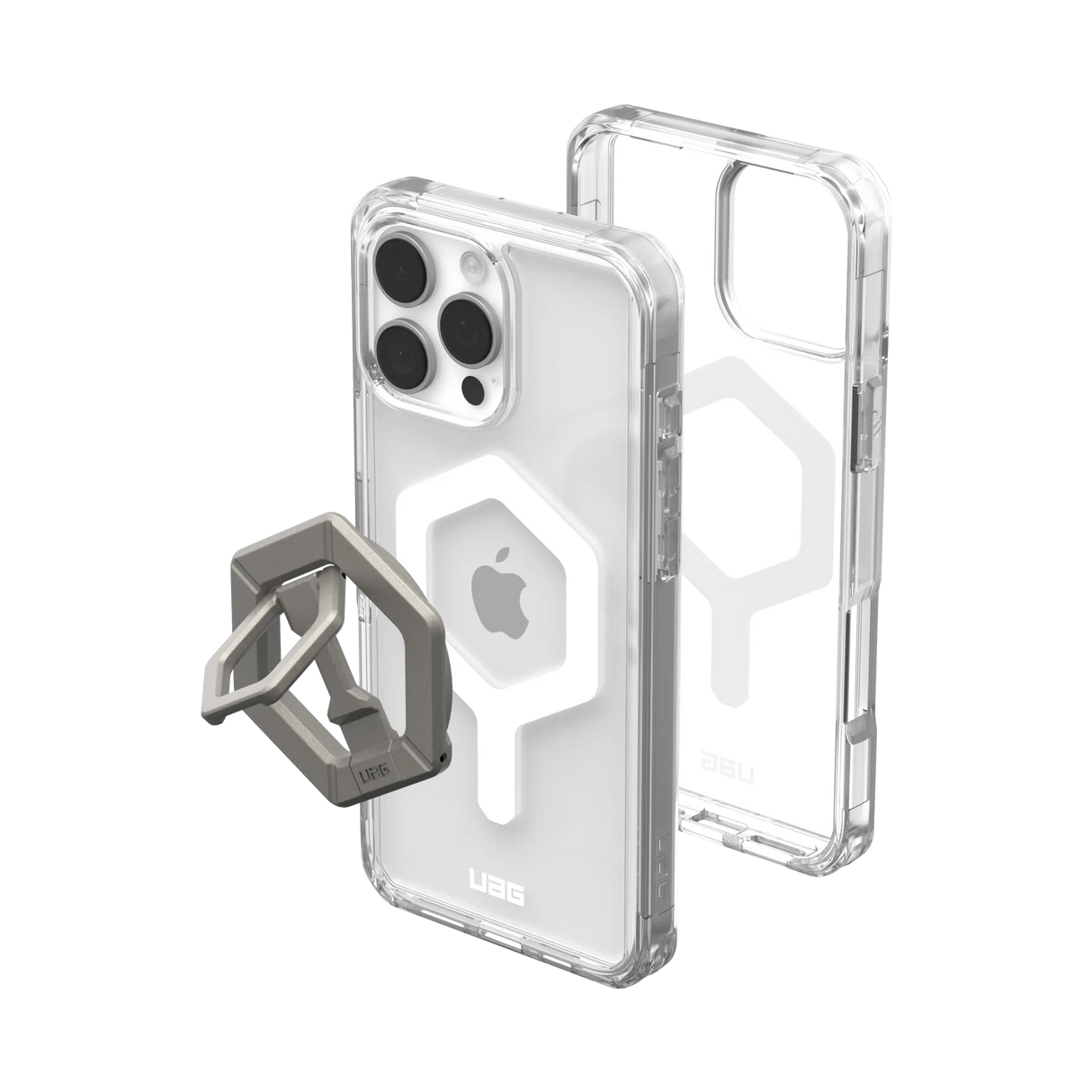 UAG รุ่น Plyo Magsafe Bundel – เคส iPhone 16 Pro Max – สี Ice White/Titanium Stand