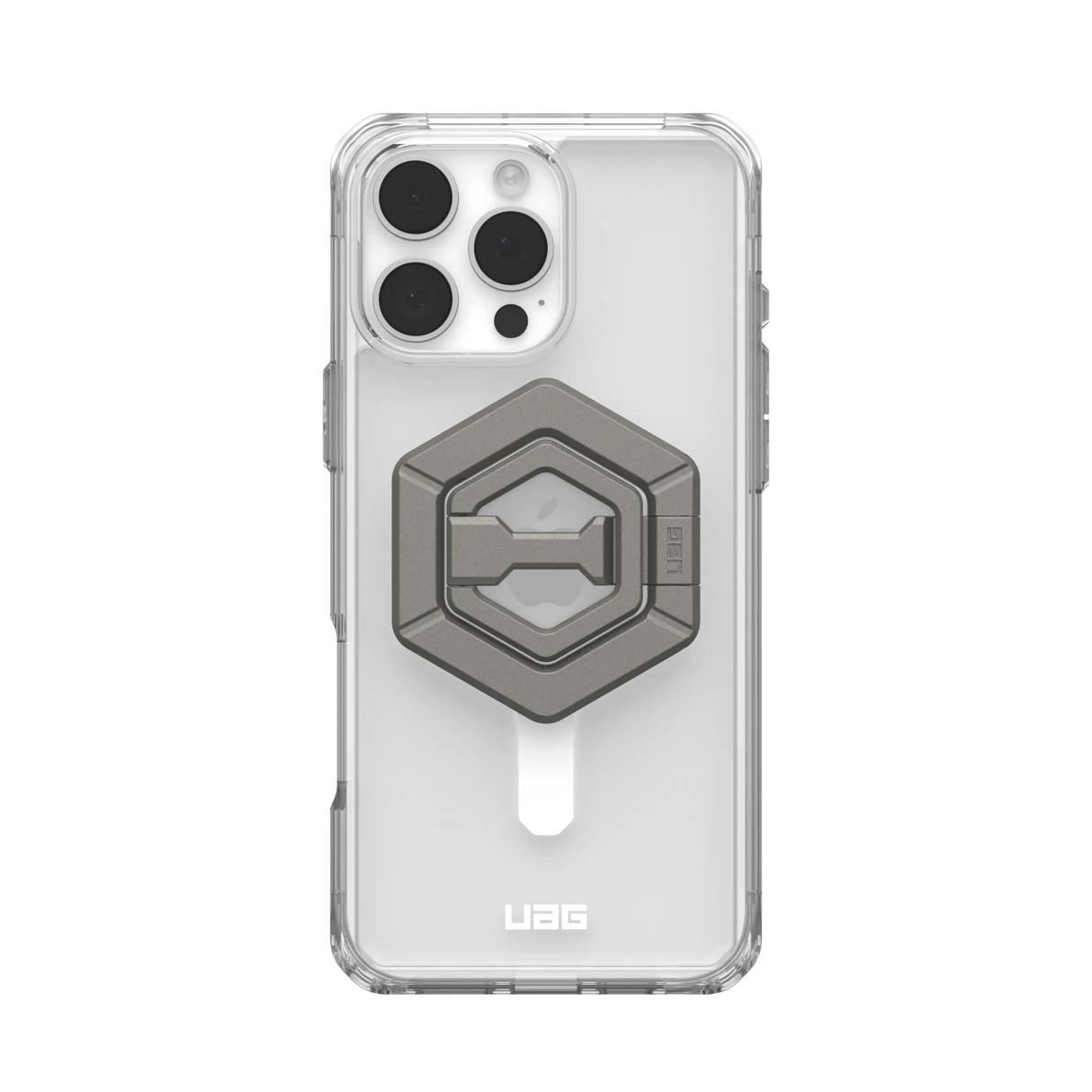 UAG รุ่น Plyo Magsafe Bundel – เคส iPhone 16 Pro Max – สี Ice White/Titanium Stand