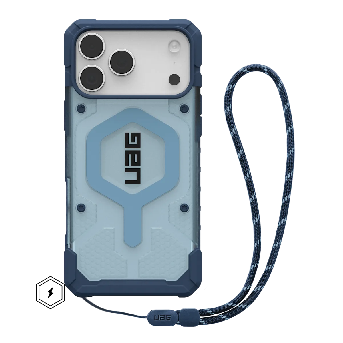 UAG รุ่น Pathfinder Clear (Magsafe) - เคส iPhone 17 Pro Max - สี Blues/Lanyard