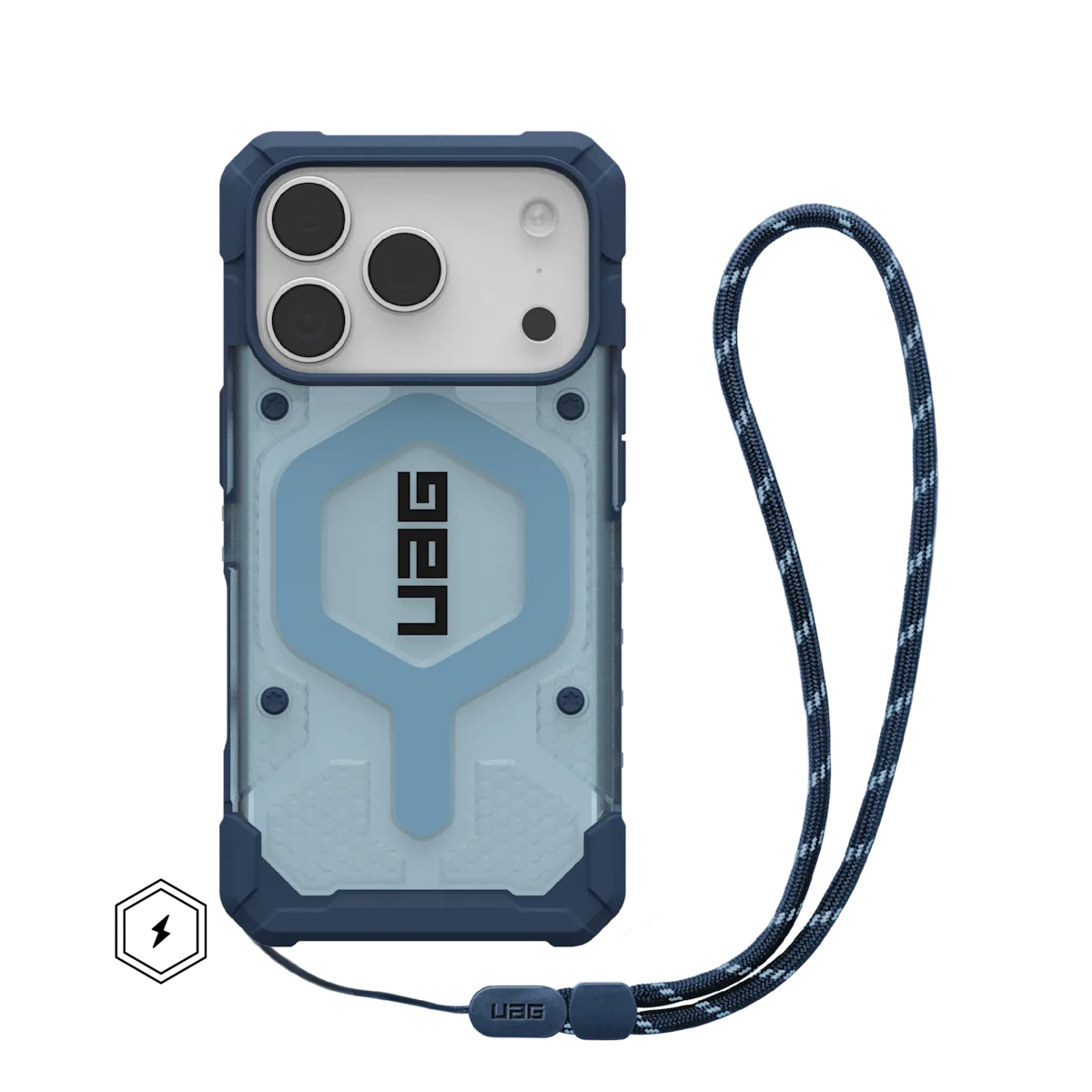 UAG รุ่น Pathfinder Clear (Magsafe) - เคส iPhone 17 Pro - สี Blues/Lanyard