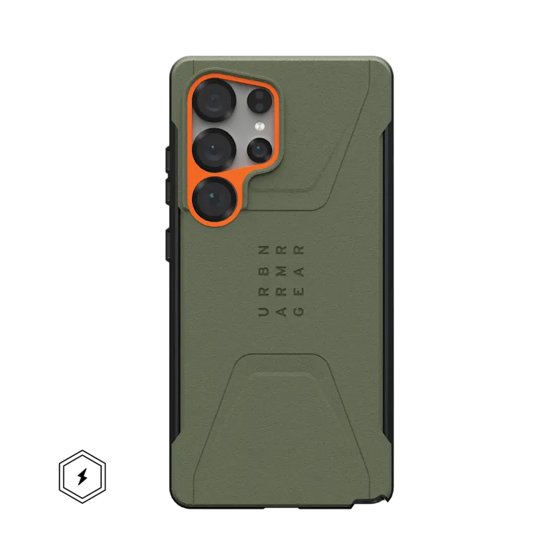 UAG รุ่น Civilian with Magnetic - เคส Galaxy S25 Ultra - สี Olive Drab/Orange