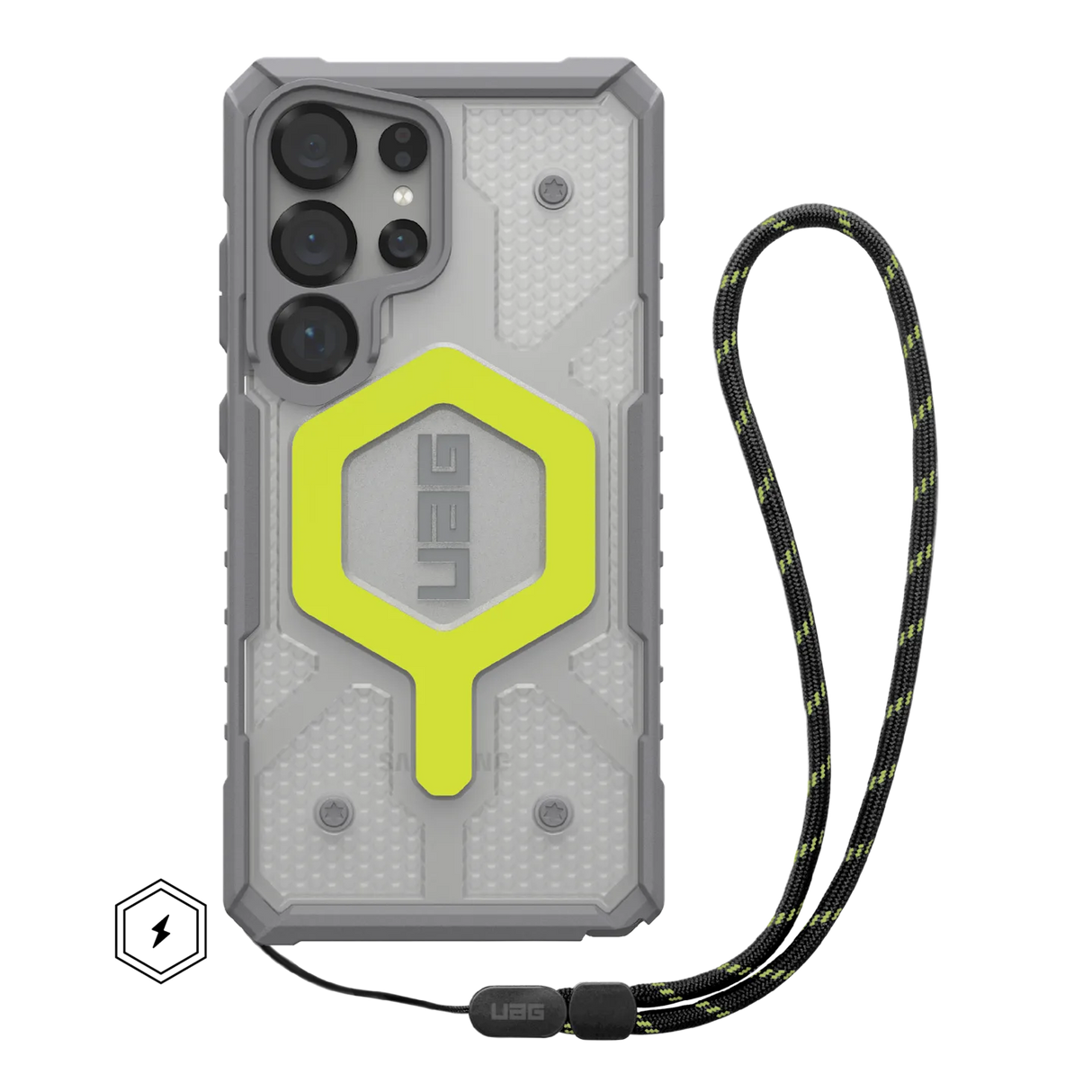 UAG รุ่น Pathfinder Clear with Magnetic Bundle - เคส Galaxy S25 Ultra - สี Active Neon/Lanyard