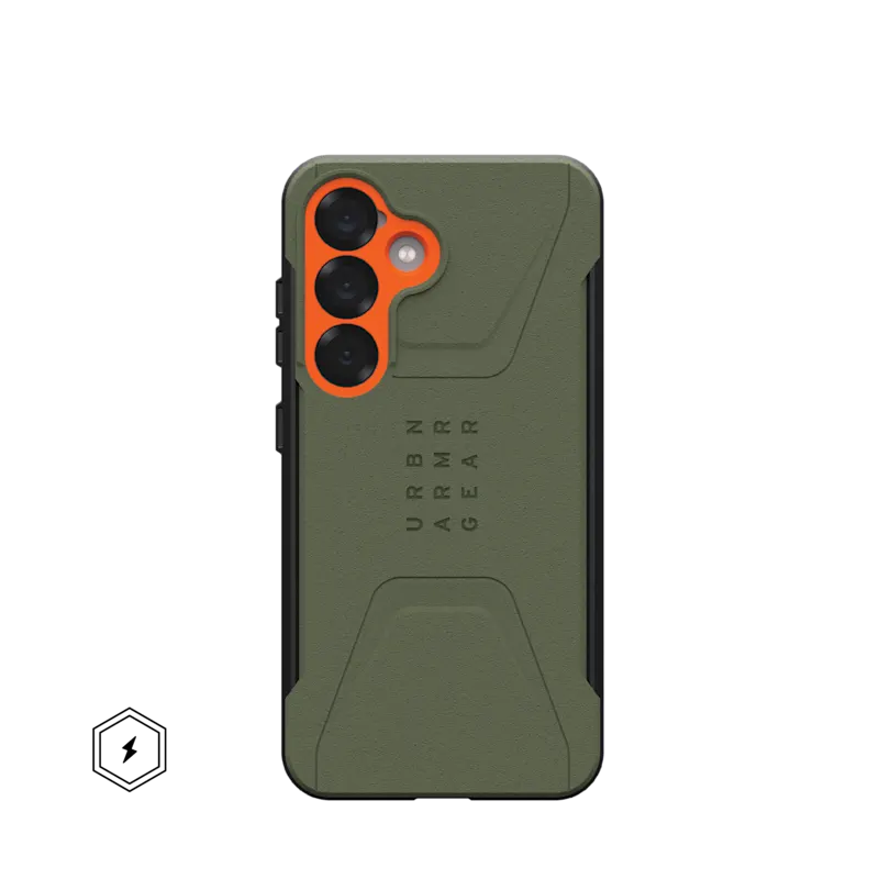 UAG รุ่น Civilian with Magnetic – เคส Galaxy S25 – สี Olive Drab/Orange