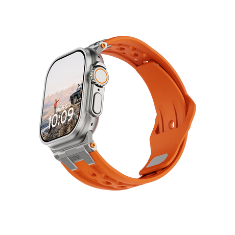 UAG รุ่น Monarch - สายนาฬิกา Apple Watch 42/44/45/49mm - สี Orange/Titanium