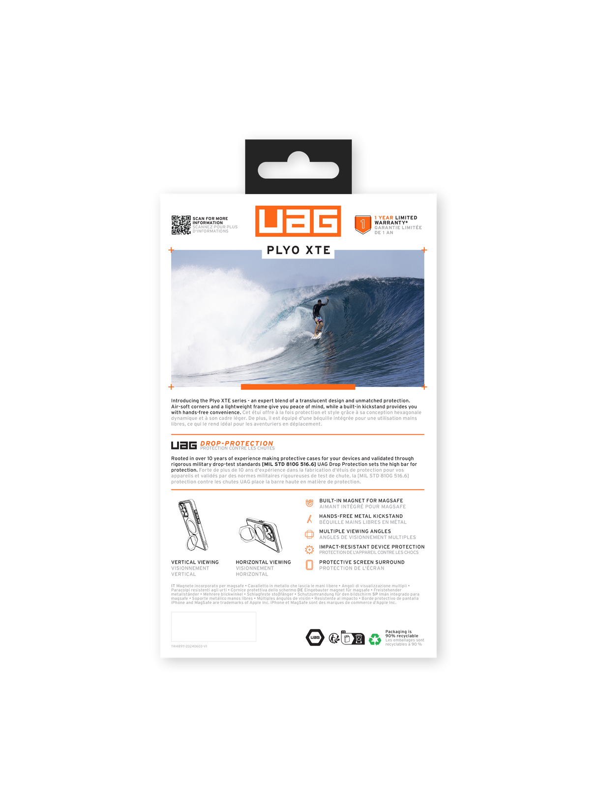 UAG รุ่น Plyo XTE Magsafe – เคส iPhone 16 Pro Max – สี Black/Clear